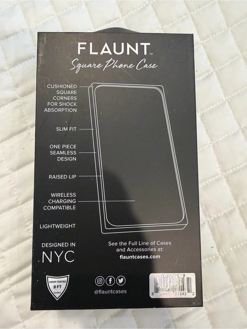 Square Flaunt white Phone Case for iPhone 14 Pro Max - Iridescent White